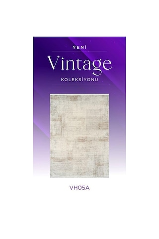 Royal Halı Vintage Vh05a Krem Vizon Akrilik Yumuşak Dokulu Modern Eskitme Halı