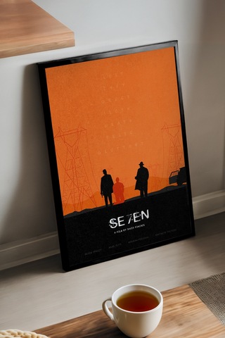 Seven Siyah Ahşap Çerçeveli Poster, Film Duvar Tablosu