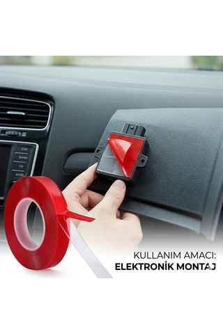 Güçlü Çift Taraflı Şeffaf Bant 18 Mm X 2 Metre - Çok Amaçlı Montaj Bandı