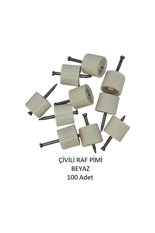 Çivili Raf Pimi Beyaz 100 Adet Beyaz