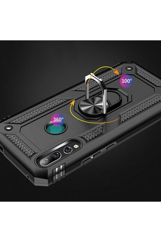 Huawei Y9 Prime 2019 Yüzüklü Standli Vega Kilif Ekran Koruyucu 510330787