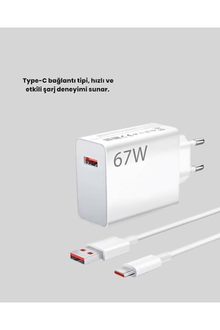 67 Watt Type C Hızlı Şarj Başlık Xiaomi Black Shark Uyumlu Renkli