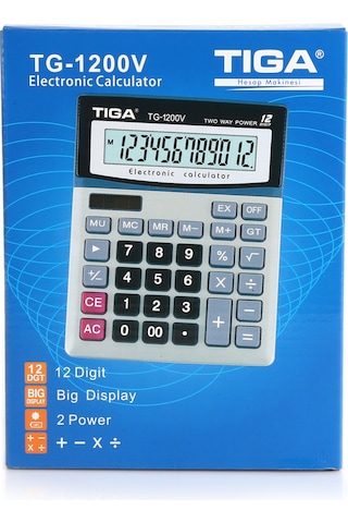 Tiga Tg-1200V 12 Haneli Hesap Makinesi Gt İşlem Kontrolü
