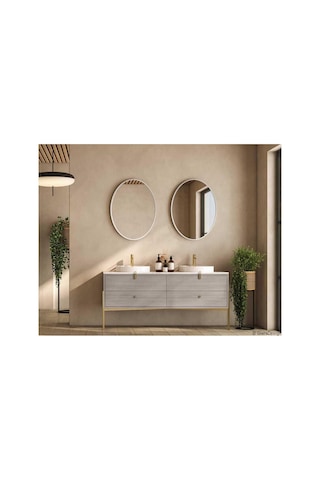 Oval Duvar Dekor Aynasıkonsol Aynası/dekor Aynası Beyaz Çok Renkli