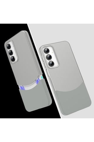 Samsung Uyumlu Galaxy A15 Kılıf Mıknatıslı Zore Duble Kapak Gri