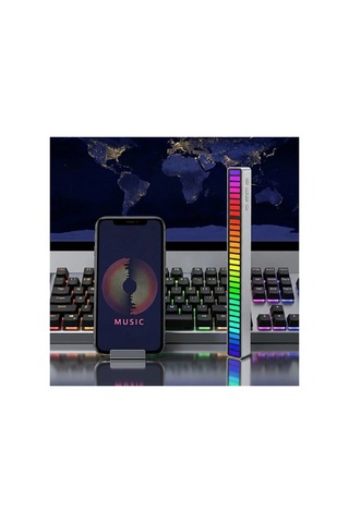 Trobus Sese Duyarlı Rgb Ambiyans Işık Barı Led Araç Torpido Üstü Siyah