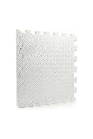 50x50 13mm Damla Desen Puzzle Tatami Minder Spor Yoga Pilates Oyun Matı Beyaz