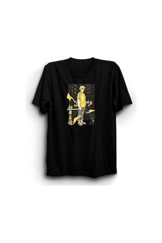 Stoned&Fame Demon Slayer Anime Baskılı Unisex T-shirt - Tarzınızı Yansıtın SIYAH