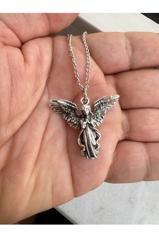 Kanatlı Seraph Figürlü Unisex Kolye Altıncı Boyutun Melek Sembolü, Spiritüel Ve Gotik Tasarım Çok renkli