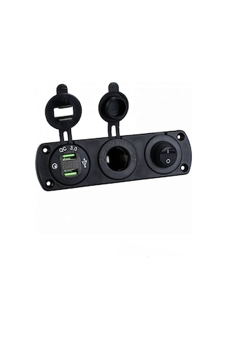 Shuıvan Kombine Şarj Paneli İkili Usb - 12v Çakmak Söketi - On Off Anahtar-1949