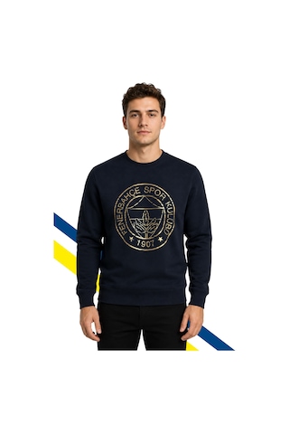 Fenerbahçe Erkek Trıbun Altın Logolu Sweat Uv Kutu Lacivert