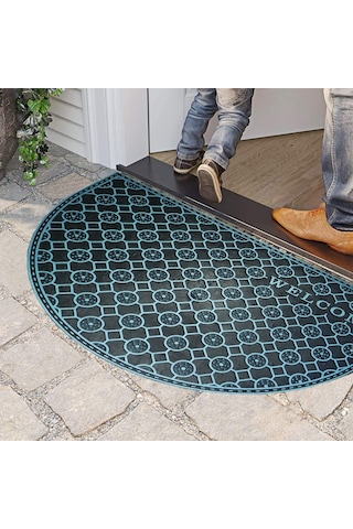 Myfloor Mavi Welcome Yazılı Toz Ve Çamur Sıyırıcı Kauçuk Kapı Önü Paspası