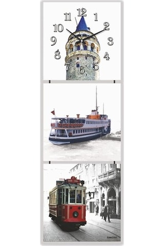 Mdf Istanbul Manzaralı Tablo Duvar Saati (64902714)