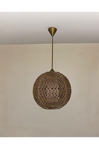 Bohem,ahşap Gövde,jüt,hasır,rustik,modern,doğal El Yapımı Sarkıt Avize HASIR