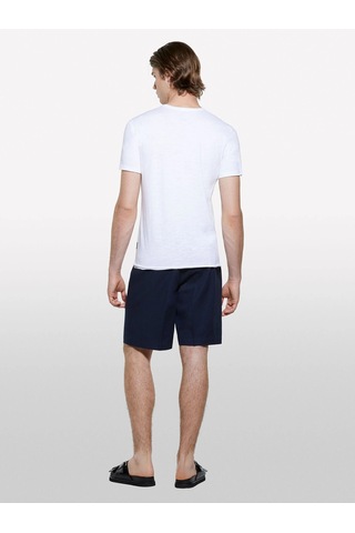 %100 Pamuk Yırtmaç Detaylı Regular Fit Bermuda Şort Erkek Lacivert Şort - 325p4gj0s9018 Lacivert