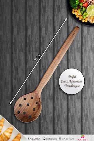 Doğal Ceviz Ağacı Ahşap Tahta Kaşık Seti Ağaç Kaşık 6 Lı Set 16 Ahşap