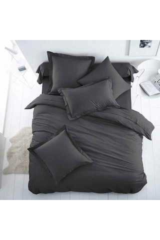 Maki Siyah 160X200 %100 Pamuklu Çift Kişilik Lastikli Çarşaf Takı