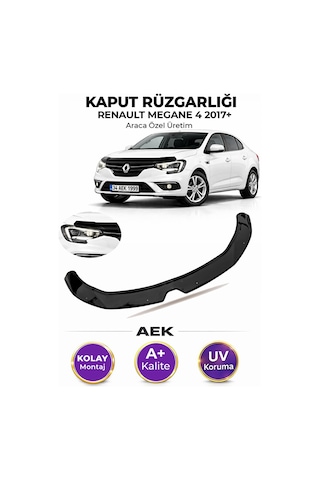 Renault Megane 4 Sd 2016+ Araca Özel Üretim "4mm" Kaput Rüzgarlığ