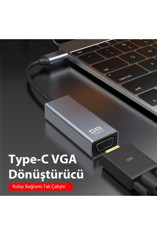 Dm Chb023 Type C To Vga 1080p 60hz Çevirici Dönüştürücü