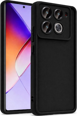 İnfinix Note40pro 4g/5g Ve Note40pro+ 5g Uyumlu Kamera Çıkıntılı Mat Silikon Telefon Kılıfı Siyah