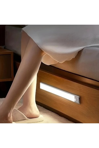 Honeybeeshop 2 Adet Simli Led Hareket Sensörlü Işıklar Manyetik Usb Şarj Ayarlanabilir Renk Parlaklık Plastik Tüp Işık Ev Kullanımı 36v Şarj Edilebilir Pil Simli