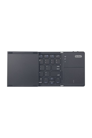Go Des Gd-kb328 Sessiz Tuş Tasarım Touch Pad Özellikli Katlanabilir Bluetooth Kablosuz Klavye Siyah