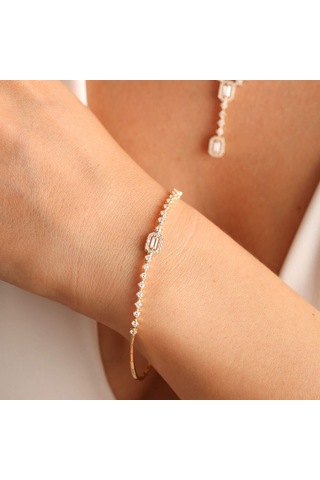 Sembol Gold Sarı Altın Set 8 Ayar Baget Tasarım Kolye,Küpe,Bileklik