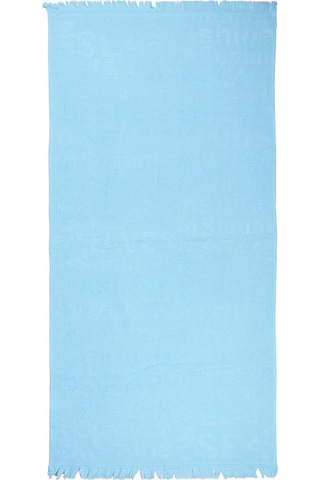 %100 Pamuk 70x150 Yazı Jakarlı Plaj Havlusu Turkuaz