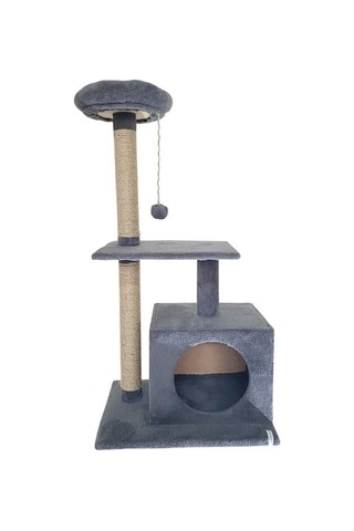 Pet Kedi Tırmalama Ve Oyun Evi Platformu Antrasit