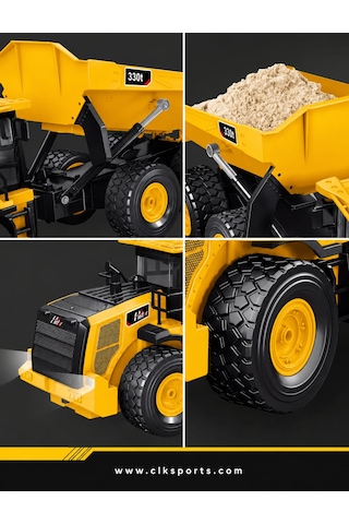 Ctoys Uzaktan Kumandalı Damperli Kamyon - Kutu Ölçüsü: 44.5 Cm , 2.4g , 1:16 Ölçekli , Şarjlı