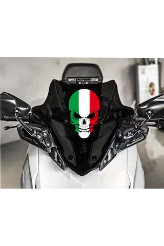 İtalyan Kurukafa Sticker - Araba Oto Motosiklet Cam Sticker - 00075 15x9 Cm