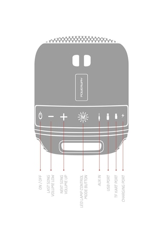 Powerway C4 Bluetooth Hoparlör Ses Bombası Kırmızı