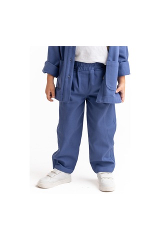 Unisex Gabardin Pantolon Mavi Mavi