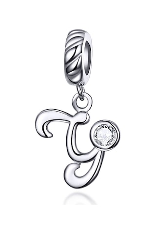 S925 Ayar Gümüş 26 İngilizce Mektup Kolye Dıy Bilezik Kolye Aksesuarları, Stil: Y Çok Renkli