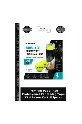Premium Padel-ace Profesyonel Padel Maç Topu 3'lü Sezon Kort Ekipman