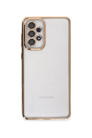 Samsung Galaxy A73 5g Uyumlu Kılıf Lensli Silikon - Gold Çok Renkli