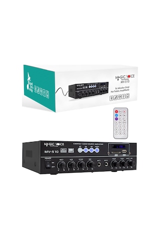 Magıcvoıce Mv-510 50 Watt Usb/sd/bluetooth 2 Mik.,eco Lu+2sd 2061 2 Li,uk Lı Girişli Hat Trafolu Anfi