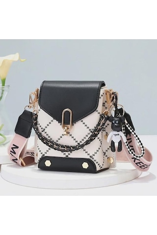 Novahub 2022 Kadın Mini Dikey Cep Telefonu Postacı Çantası - Hafif, Siyah Yaz Tasarımı Siyah