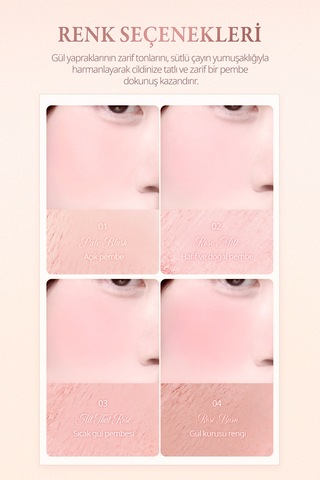 Dasique Karıştırılabilir Renk Tonlarına Sahip 4lü Allık Blending Mood Cheek 15 Rose Milk Tea 15 Rose Milk Tea