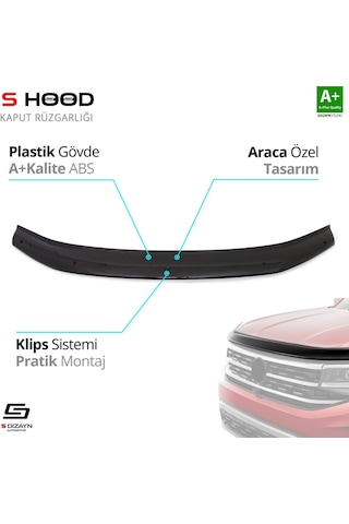 S-dizayn Dacia Sandero Abs Plastik Kaput Rüzgarlığı 2013 Üzeri A+kalite