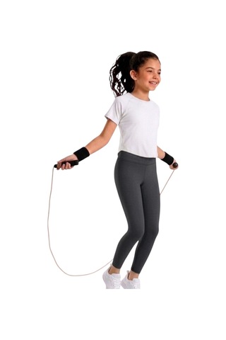 Erdem Kıds Kız Çocuk / Kadın Cepli Yüksek Bel, Günlük, Koşu, Yürüyüş, Yoga, Spor, Atletik, Egzersiz, Fitness Tayt Füme Füme