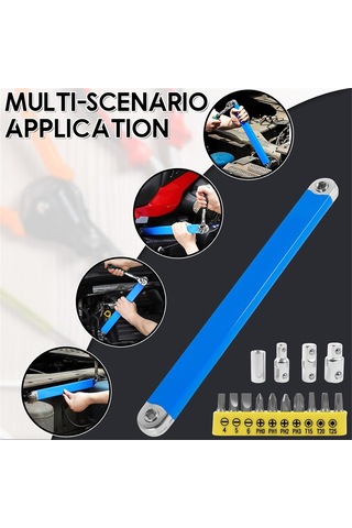 Xurunkeji Ofset Uzatma Anahtarı, 15 İnç Dar Alan Uzatma Anahtarı Seti, Dar Alanlar İçin Evrensel Sıfır Derece Cırcır Aleti