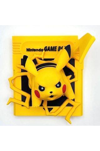 Gameboy Kartuşundan Fırlayan Pikachu Üç Boyutlu Özel Tasarım Kole