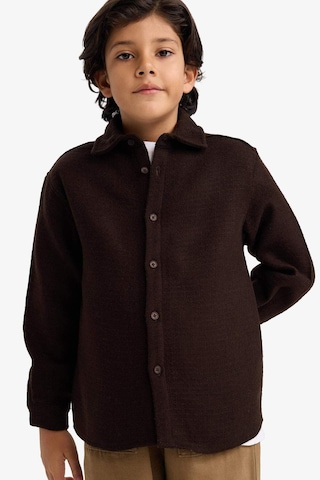 Defacto Erkek Çocuk Oversize Geniş Kalıp Polo Yaka Waffle Uzun Kollu Gömlek G3710a825cwbn540 Kahve-bn540