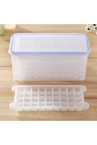 Small Square Ice Mold Trays Multi-layer Mold With Cover Ice Storage Box, 5 Layers Diğer