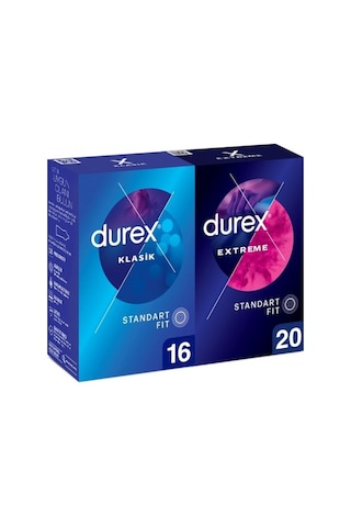 Durex Klasik Prezervatif 16'lı + Extreme Prezervatif 20'li