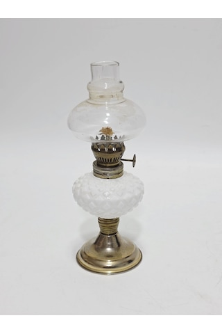 Antika Opal Cam Gaz Lambası 023 Beyaz