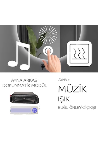 Ayna Arkası 220v Bluetooth Hoparlör Dokunmatik Sensör