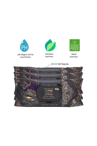 Deep Fresh Oriental Islak Mendil Oud 3'Lü Paket 360 Yaprak