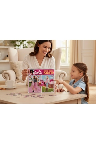 Barbie Süper Renkli 2 Si 1 Arada Puzzle Seti 54 + 70 Parça